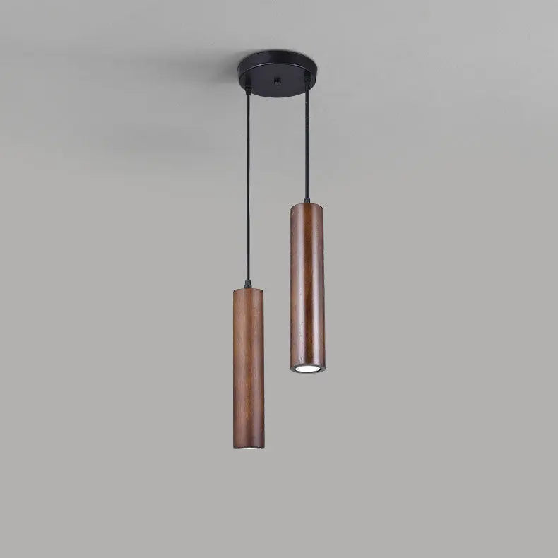 Modern Minimalist Wood Cylinder LED Pendant Light Lumendat