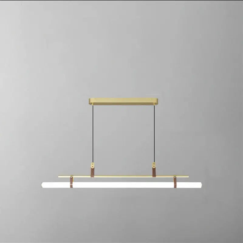 Nordic Minimalist Long Strip Leather LED Island Light Chandelier Lumendat
