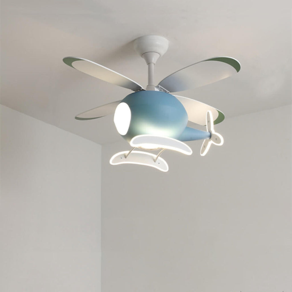 Lumendat Simple Cartoon Aircraft LED Downrods Ceiling Fan Light Lumendat