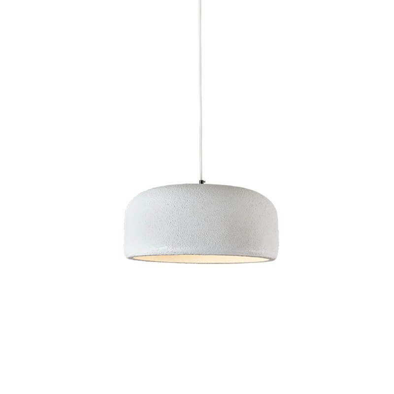 Japanese Minimalist Matte Texture Resin Dome 1-light Pendant Light BulbSquare