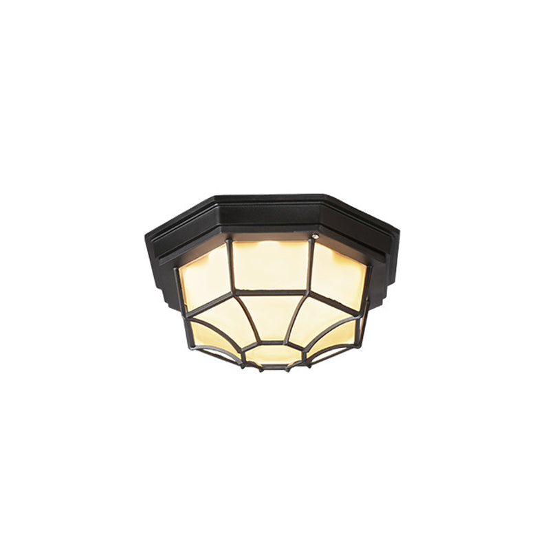 Outdoor Simple Round Octagon Aluminum Waterproof LED Flush Mount Ceiling Light BulbSquare