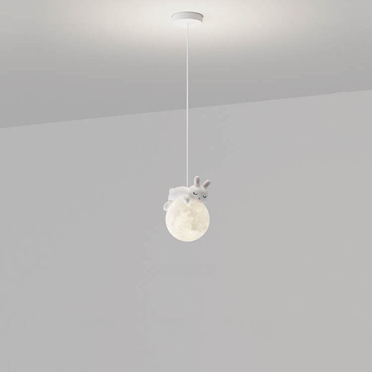 Lumendat Modern Simple Resin Bear Rabbit Decorative Iron 1-Light Pendant Light Lumendat