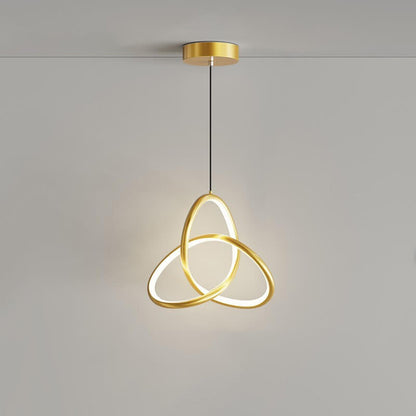 Modern Minimalist Triangular Ring-Shaped Aluminum Silicone LED Pendant Light