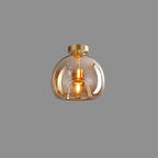 Nordic Light Luxury Round Glass Ball 1-Light Semi-Flush Mount Ceiling Light Lumendat