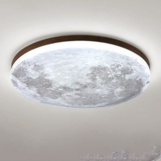 Nordic Minimalist Moon Round Pvc LED Flush Mount Ceiling Light
