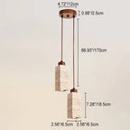 Japanese Wabi-sabi Solid Wood Stone 1/2/3-light Island Light Chandelier BulbSquare