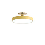 Contemporary Scandinavian Metal Acrylic Round LED Semi-flush Mount Ceiling Light for Hallway