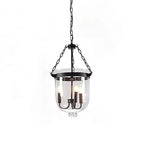 Traditional Rustic Round Glass Bucket Iron Candelabra 3-light Chandelier for Living Room Lumendat