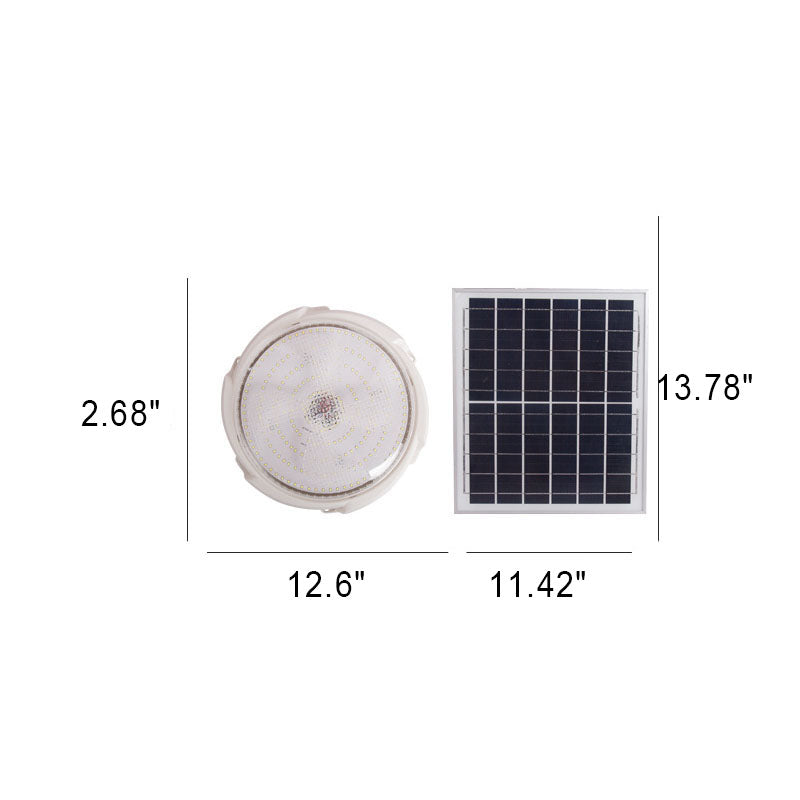 Modern Round Solar LED Remote Control Outdoor Indoor Flush Mount Lighting Lumendat