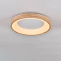 Nordic Minimalist Log Wood Round LED Flush Mount Ceiling Light Lumendat