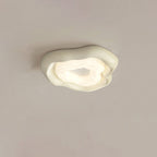 Modern Minimalist Cream Cloud Pe Iron LED Flush Mount Ceiling Light for Living Room