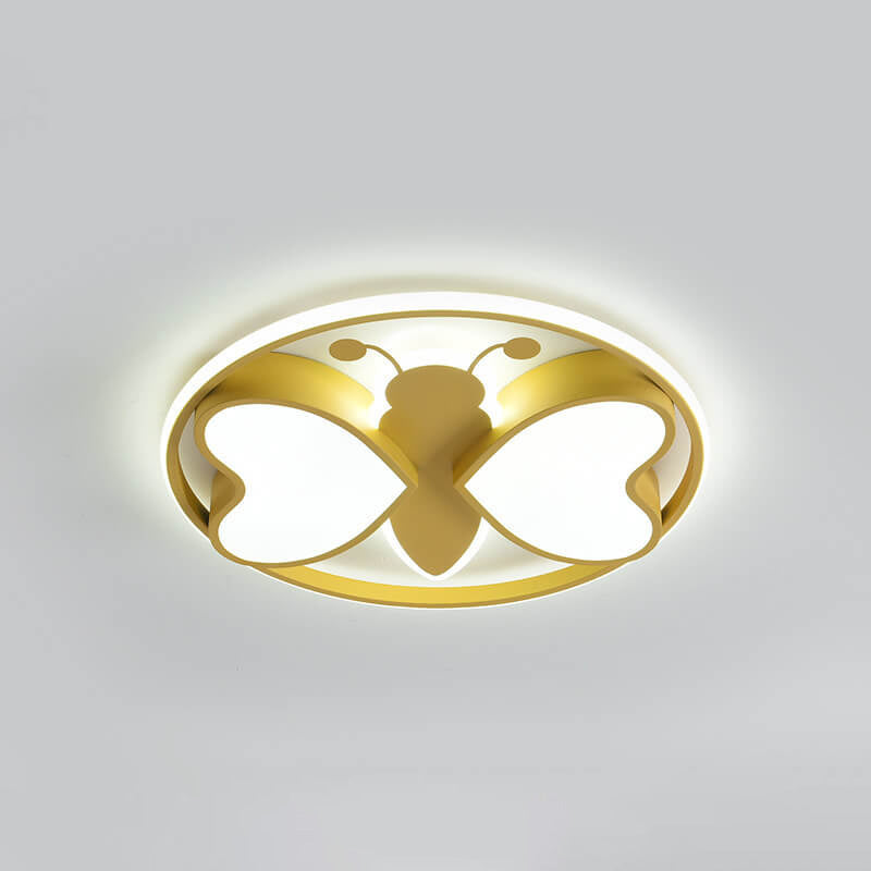 Lumendat Creative Cartoon Butterfly Round LED Flush Mount Ceiling Light Lumendat