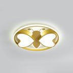 Lumendat Creative Cartoon Butterfly Round LED Flush Mount Ceiling Light Lumendat