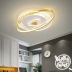Lumendat Contemporary Creative Kids Round Circle Diamond Iron Acrylic LED Flush Mount Ceiling Light For Bedroom Lumendat