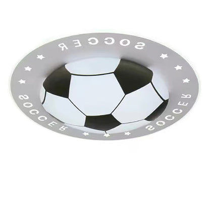 Modern Art Deco Soccer Ball Round Acrylic Iron LED Flush Mount Ceiling Light for Living Room