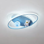 Lumendat Childlike Cartoon Resin Astronaut Round Acrylic LED Flush Mount Ceiling Light Lumendat