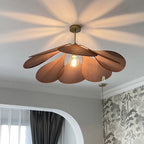 Contemporary Boho Petal Fabric Lampshade 1-light Pendant Light for Living Room BulbSquare