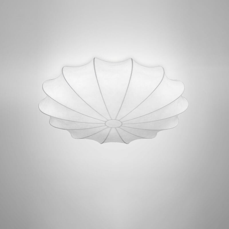 Nordic Minimalist White Beige Round Faux Silk 1/3/5-Light Flush Mount Light Lumendat