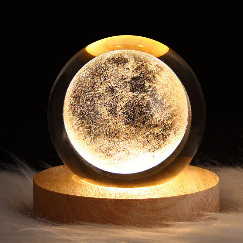 Contemporary Creative Star System Crystal Ball USB LED Night Light Table Lamp For Bedroom Lumendat