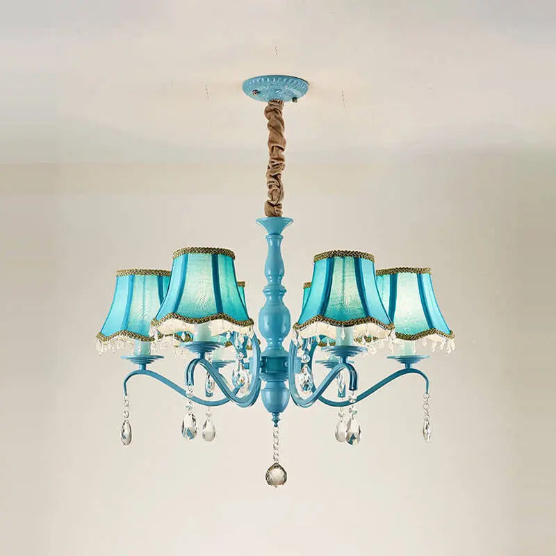 Modern Creative Cone Iron Crystal Fabric 5/6/8 Light Chandelier Lumendat