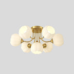 Contemporary Creative Pod Copper Glass 7/9 Light Semi-Flush Mount Ceiling Light For Living Room