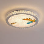 Modern Luxury Enamel Crystal Round LED Flush Mount Ceiling Light Lumendat