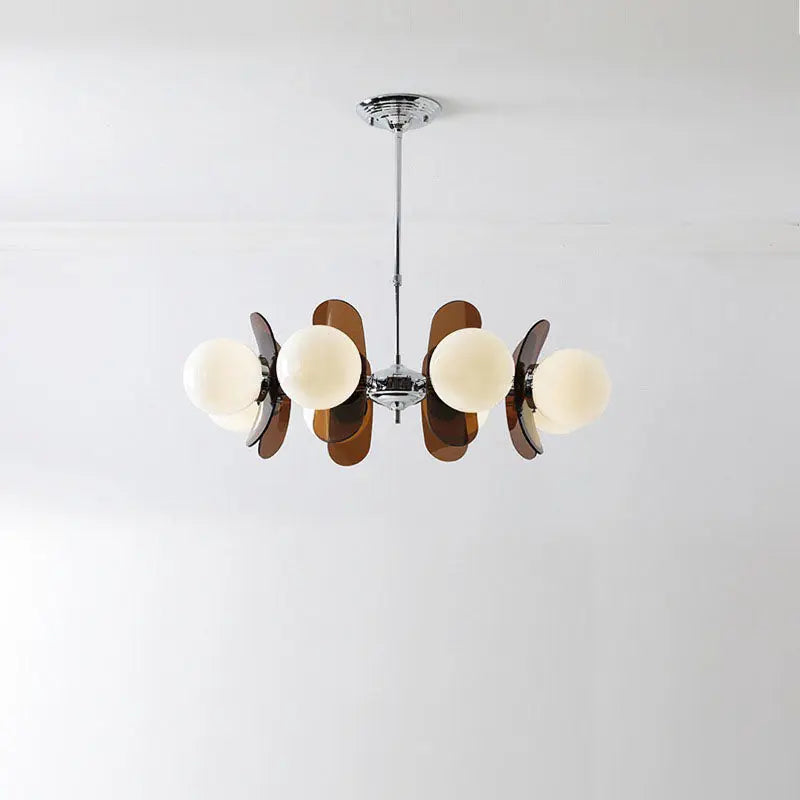 Modern Mid-century Acrylic Magic Bean Glass Shade 3/5/6/8-light Chandelier for Living Room BulbSquare