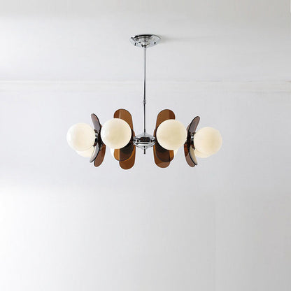 Modern Mid-century Acrylic Magic Bean Glass Shade 3/5/6/8-light Chandelier for Living Room