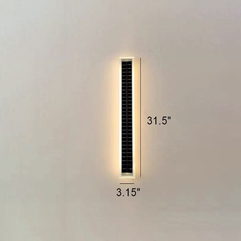 Minimalist Outdoor Solar Rectangular Strip Waterproof Patio LED Wall Sconce Lamp Lumendat