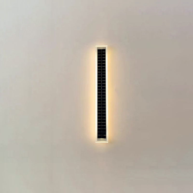 Minimalist Outdoor Solar Rectangular Strip Waterproof Patio LED Wall Sconce Lamp Lumendat