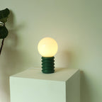 Vintage Orange Solid Glass 1-Light Table Lamp Lumendat