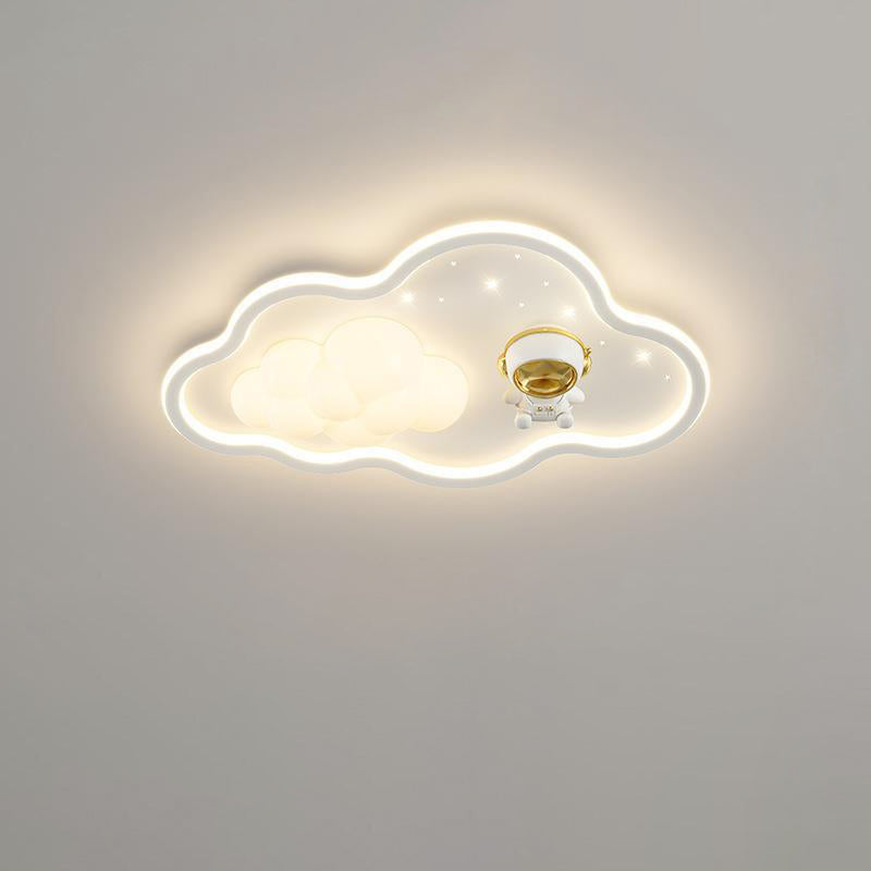 Lumendat Modern Art Deco Kids Iron PE Cloud Rainbow Semicircular Astronaut LED Flush Mount Ceiling Light For Bedroom Lumendat