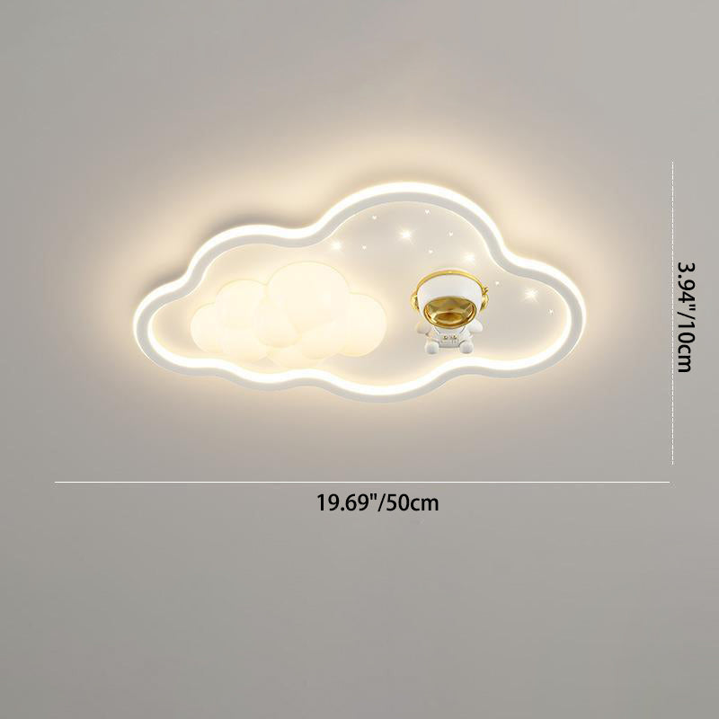 Lumendat Modern Art Deco Kids Iron PE Cloud Rainbow Semicircular Astronaut LED Flush Mount Ceiling Light For Bedroom Lumendat