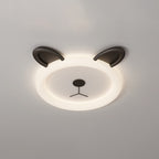 Lumendat Contemporary Creative Cartoon Panda PE Resin LED Kids Flush Mount Ceiling Light For Bedroom Lumendat