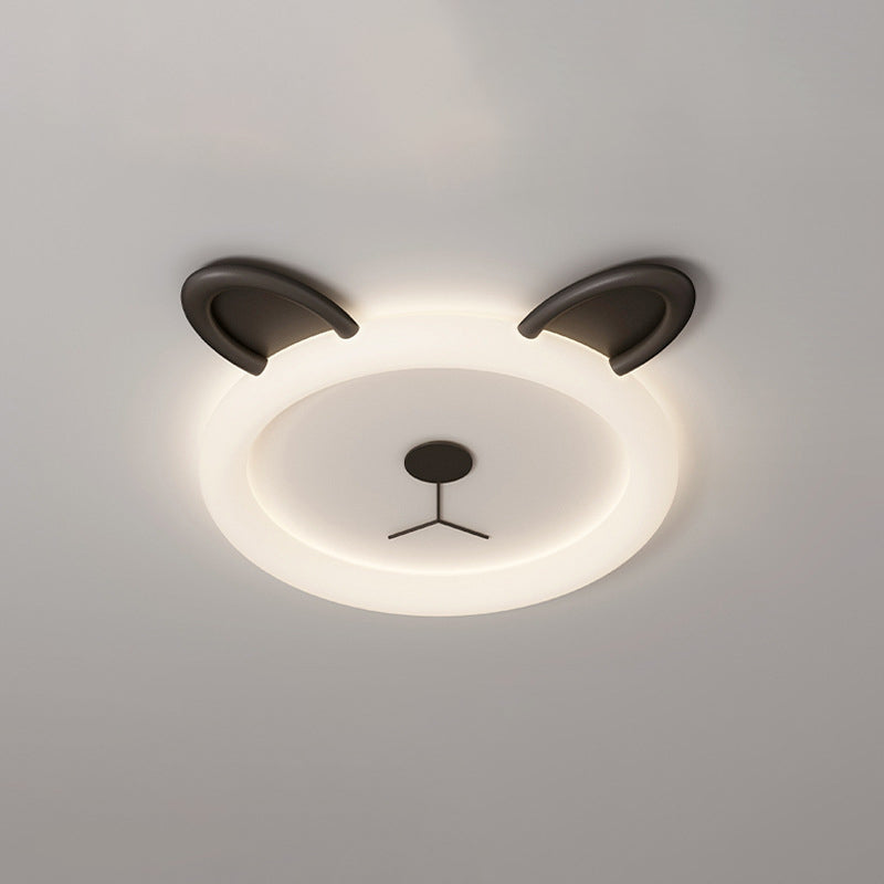 Lumendat Contemporary Creative Cartoon Panda PE Resin LED Kids Flush Mount Ceiling Light For Bedroom Lumendat