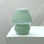 Modern Minimalist Striped Mushroom Glass 1-Light Table Lamp Lumendat