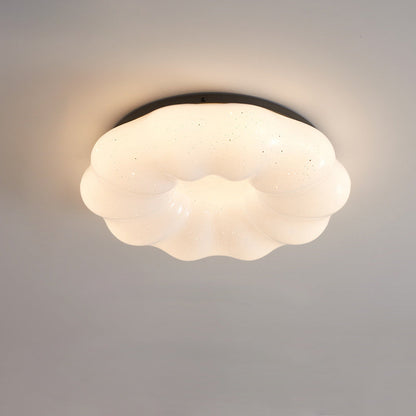 Contemporary Simplicity Copper Acrylic Flower Shade LED Semi-Flush Mount Ceiling Light For Living Room