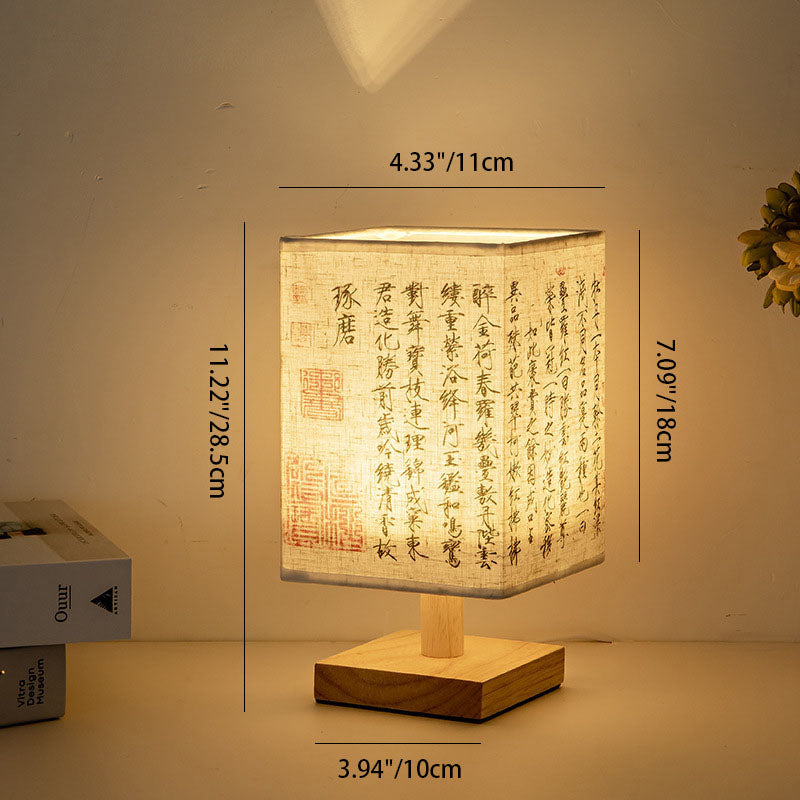 Contemporary Creative Fabric Square USB LED Table Lamp For Bedroom Lumendat