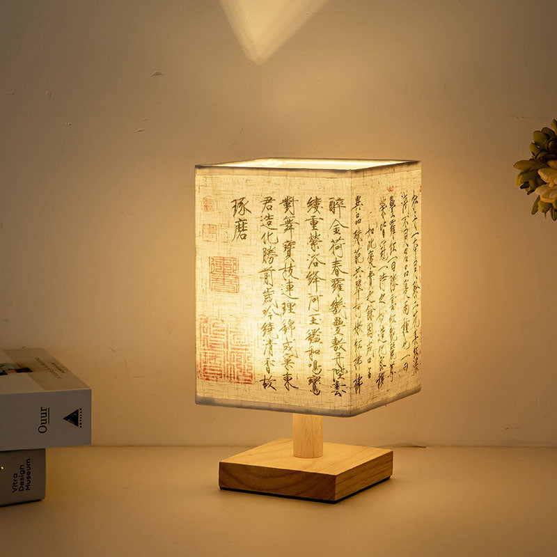 Contemporary Creative Fabric Square USB LED Table Lamp For Bedroom Lumendat