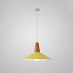 Nordic Minimalist Macaron Solid Color Aluminum Wood 1-light Pendant Light BulbSquare