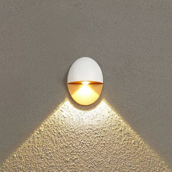 Modern Minimalist Oval Shape Aluminum Outdoor Waterproof LED Wall Sconce Lamp for Outdoor Patio Lumendat