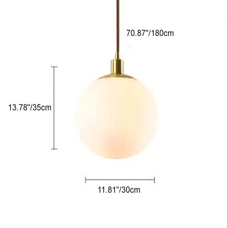 Contemporary Nordic Minimalist White Orb 1-Light Pendant Light For Bedroom Lumendat