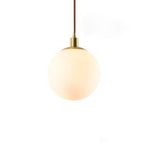 Nordic Minimalist Milky White Glass Ball 1-light Pendant Light BulbSquare