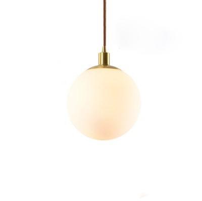 Nordic Minimalist Milky White Glass Ball 1-light Pendant Light