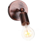 Contemporary Industrial Iron Round Exposed Bulb 1-Light Wall Sconce Lamp For Entryway