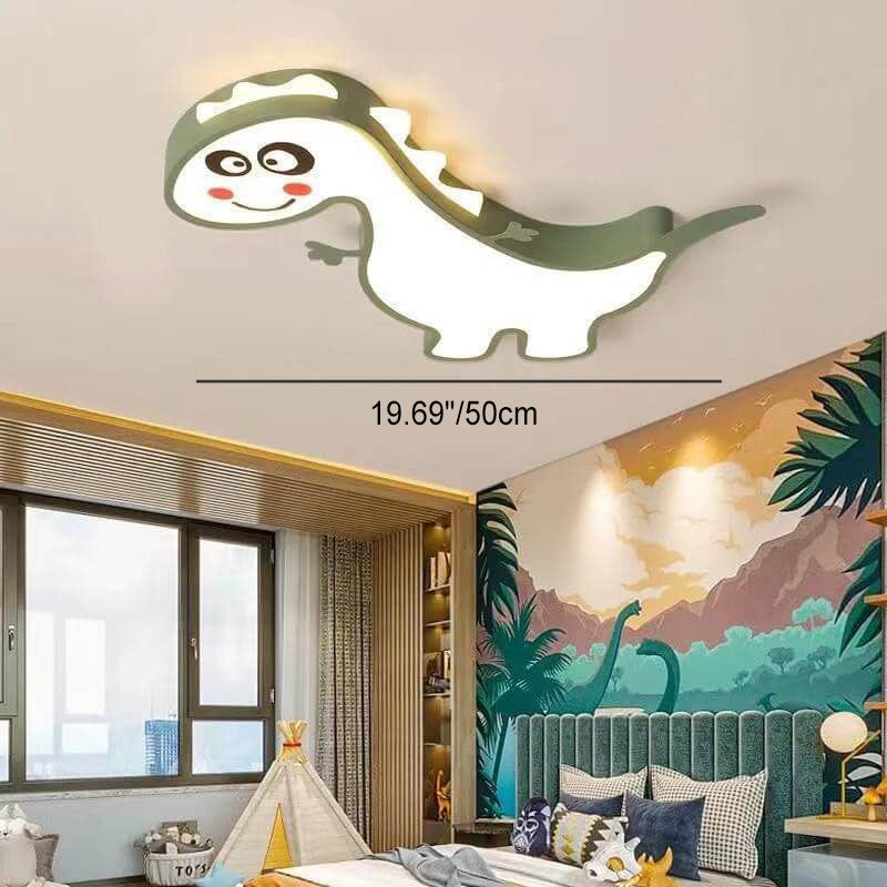 Lumendat Modern Childlike Dinosaurs Cartoon Iron Acrylic LED Flush Mount Ceiling Light Lumendat