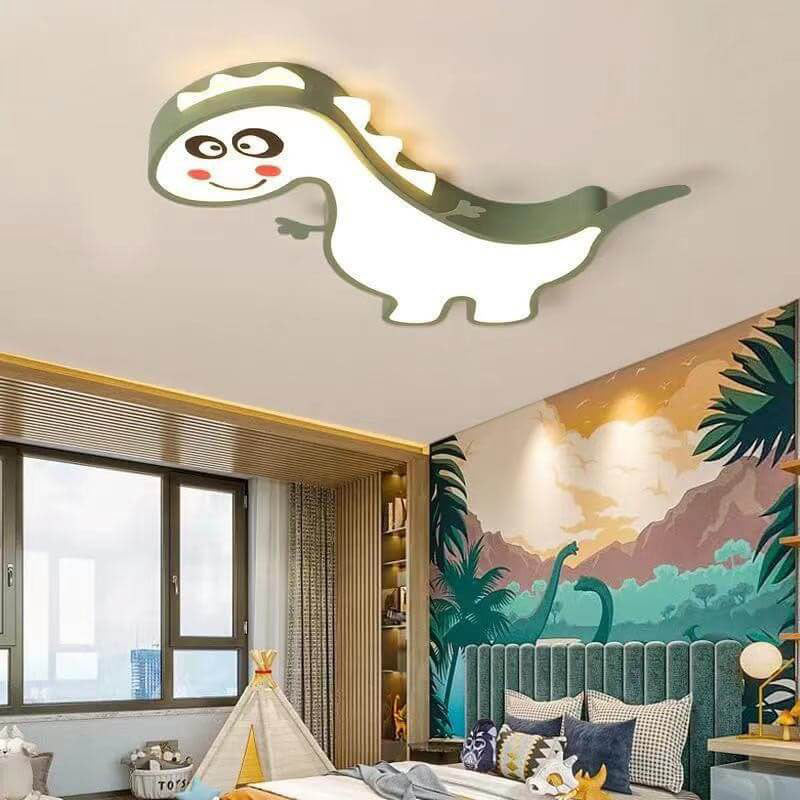Lumendat Modern Childlike Dinosaurs Cartoon Iron Acrylic LED Flush Mount Ceiling Light Lumendat