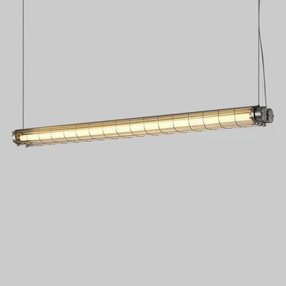 Contemporary Industrial Long Metal Acrylic 1/2 Light Island Light Chandelier for Dining Room