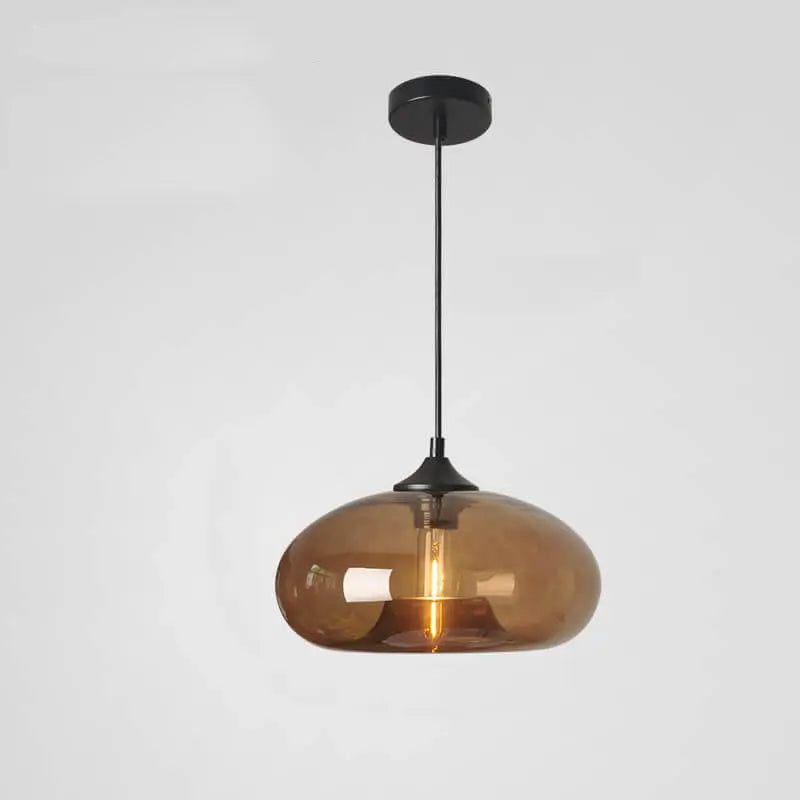 Creative Colored Glass Oval 1-light Pendant Light Lumendat