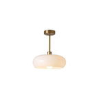 Modern Retro Round Solid Color Glass Electroplated Copper 1-light Pendant Light Flush Mount Light BulbSquare